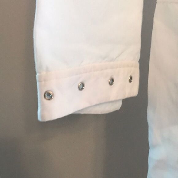 Yansi Fugel White Linen Blend Blouse - Size Small - Picture 6 of 8